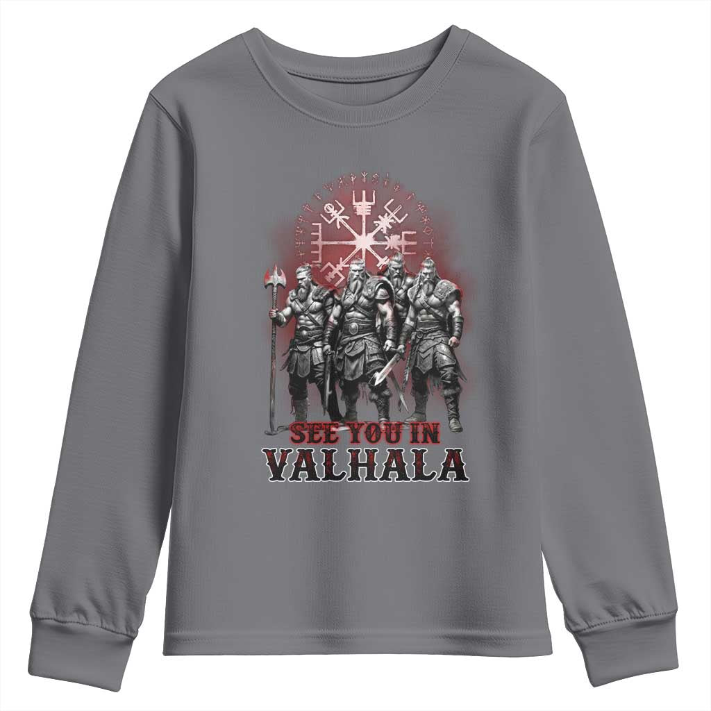 Viking Warrior Youth Sweatshirt See You In Valhalla