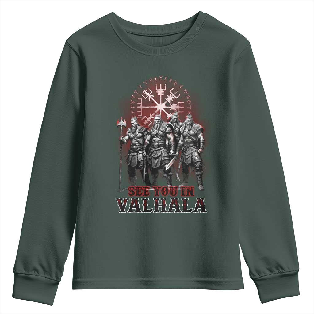 Viking Warrior Youth Sweatshirt See You In Valhalla