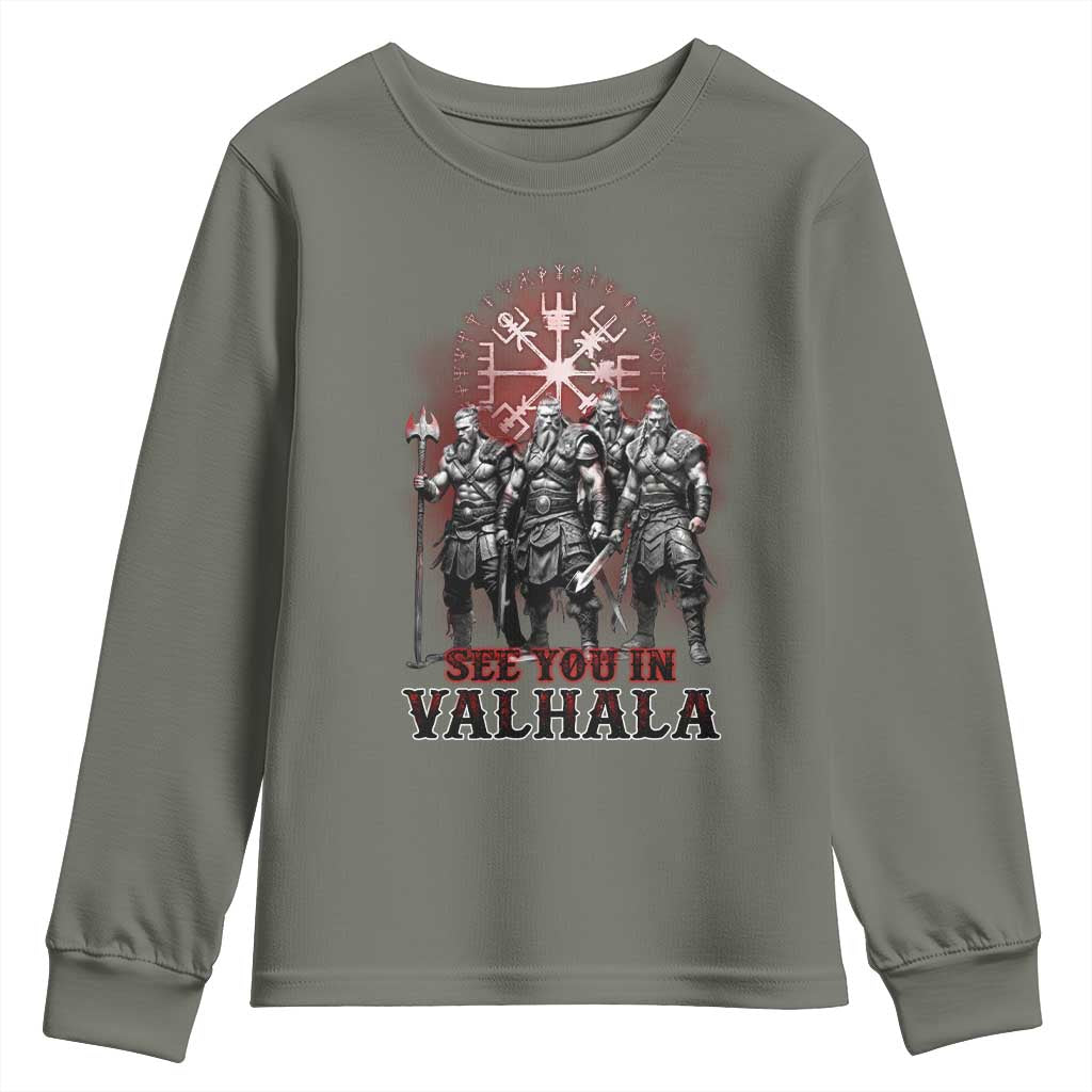 Viking Warrior Youth Sweatshirt See You In Valhalla