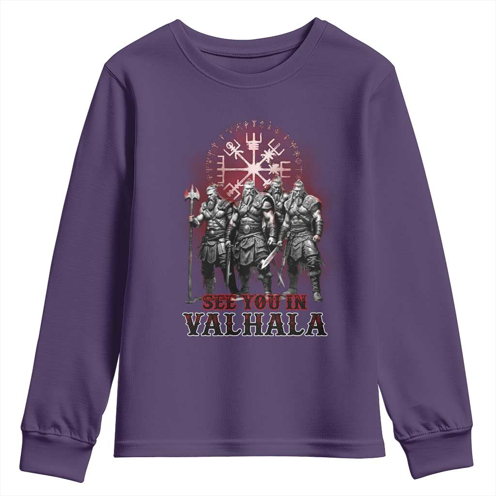 Viking Warrior Youth Sweatshirt See You In Valhalla