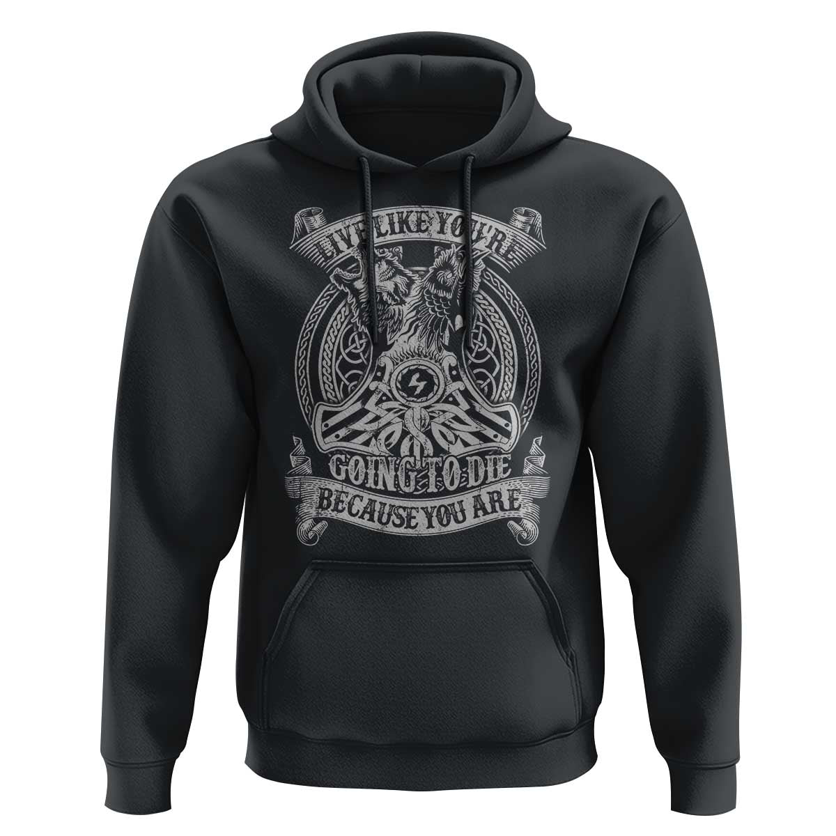 Viking Hoodie Live Like You're Going To Die Because You Are