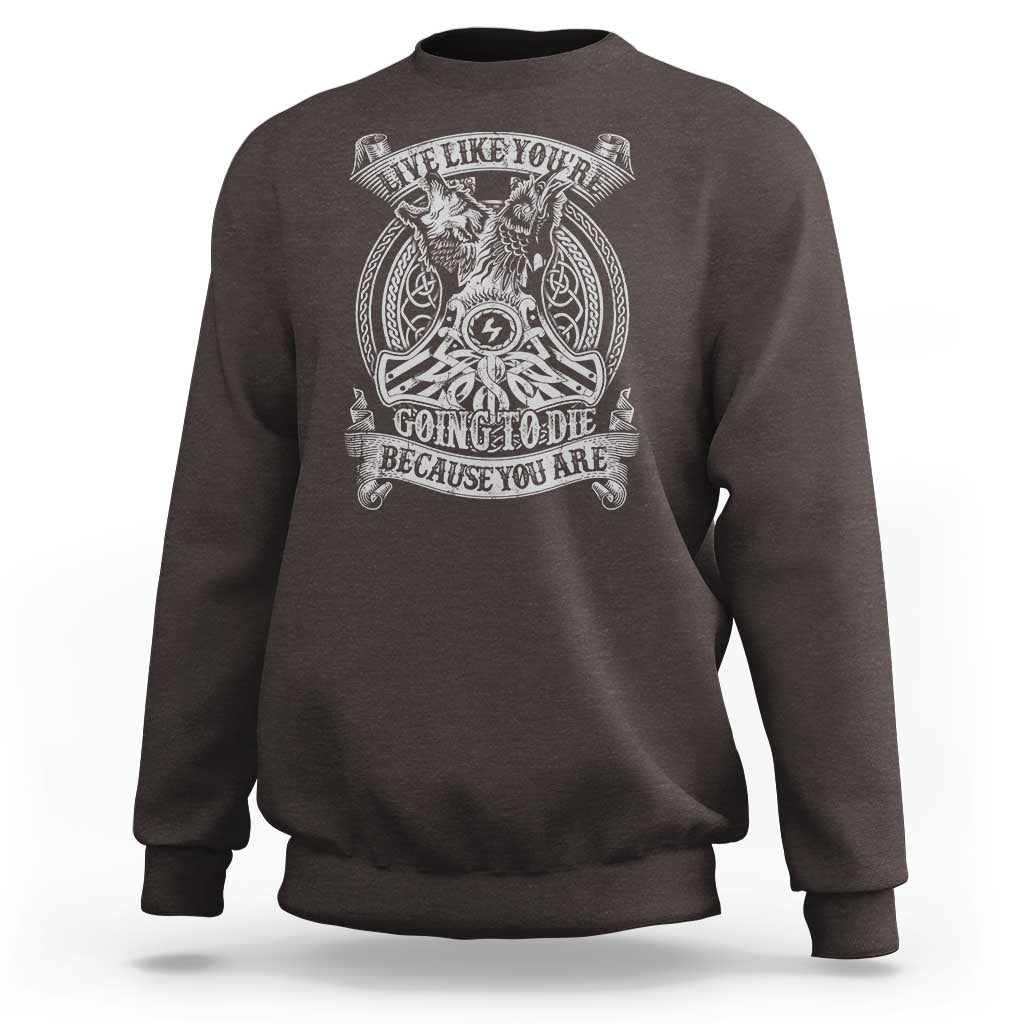 Viking Sweatshirt Live Like You're Going To Die Because You Are