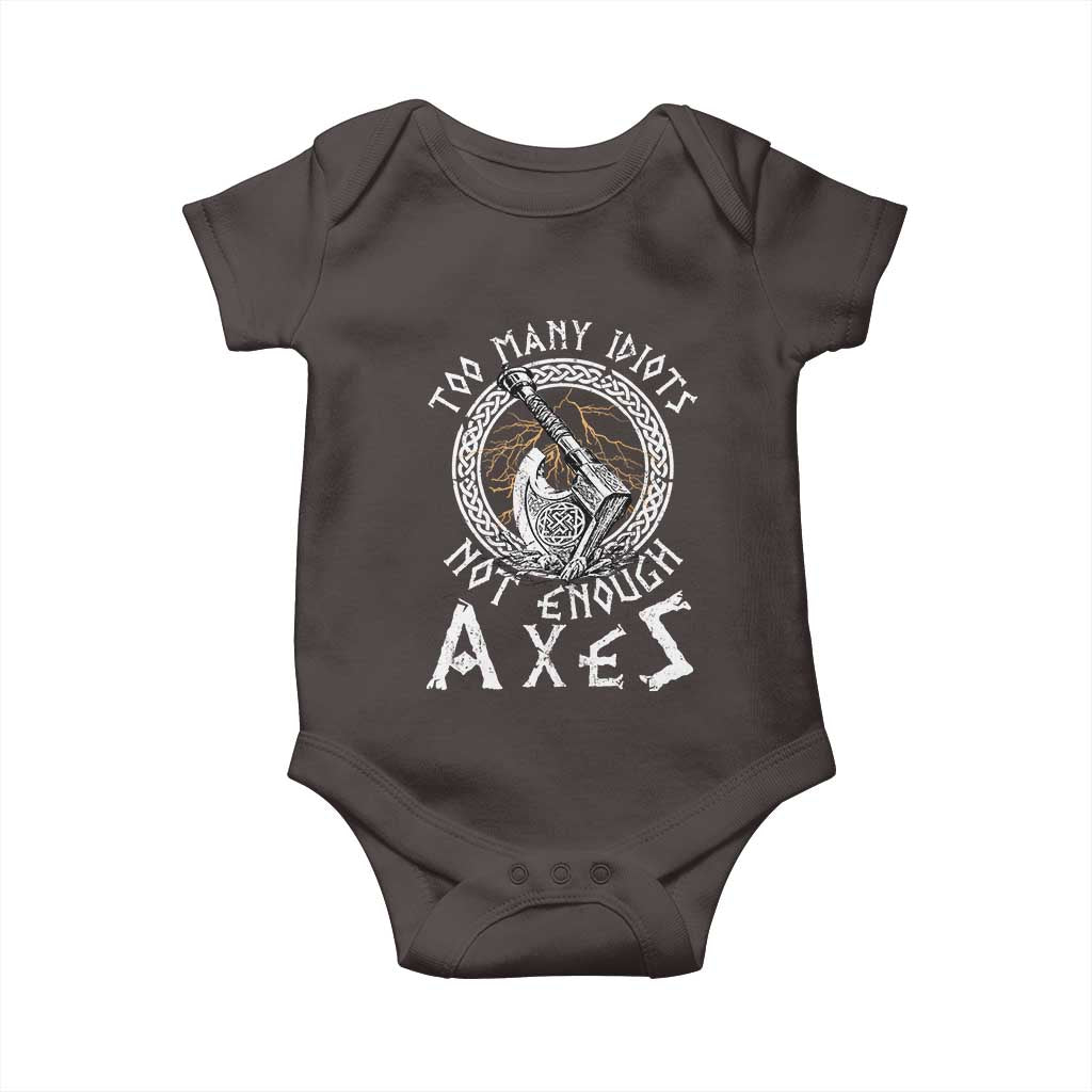 Viking Baby Onesie Too Many Idiots Not Enough Axes