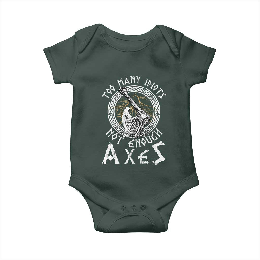 Viking Baby Onesie Too Many Idiots Not Enough Axes