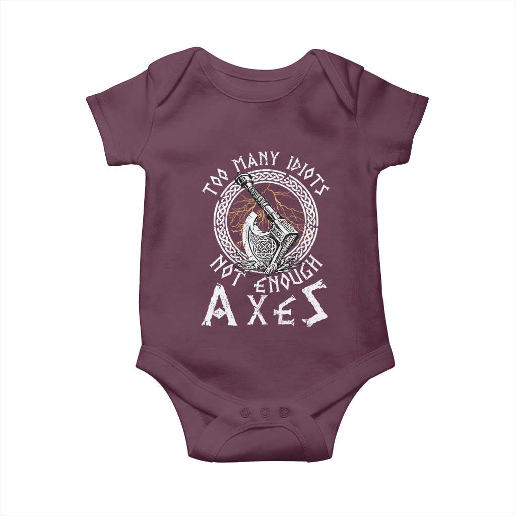 Viking Baby Onesie Too Many Idiots Not Enough Axes
