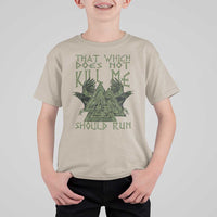 Viking T Shirt For Kid That Which Does Not Kill Me Should Run Valknut