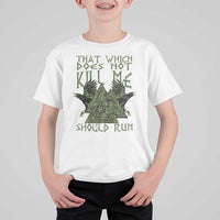 Viking T Shirt For Kid That Which Does Not Kill Me Should Run Valknut