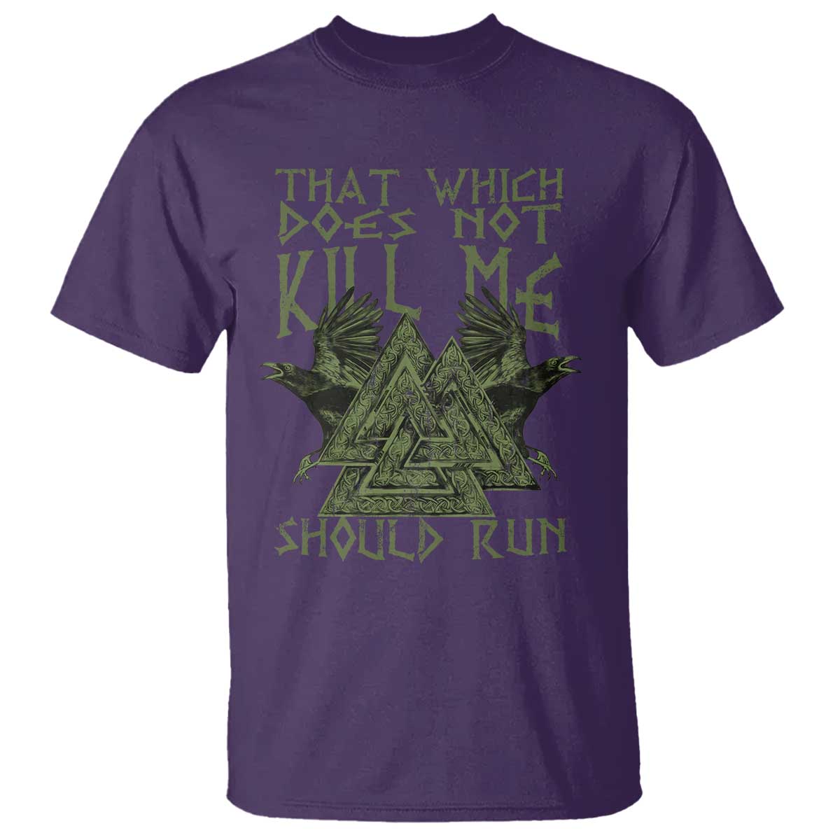 Viking T Shirt That Which Does Not Kill Me Should Run Valknut