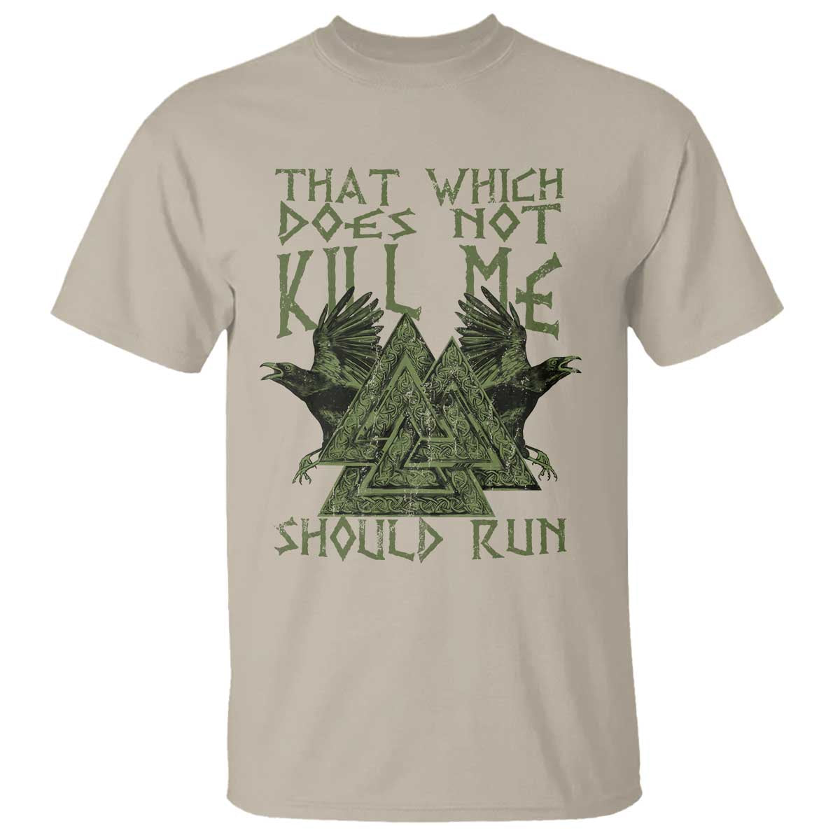 Viking T Shirt That Which Does Not Kill Me Should Run Valknut