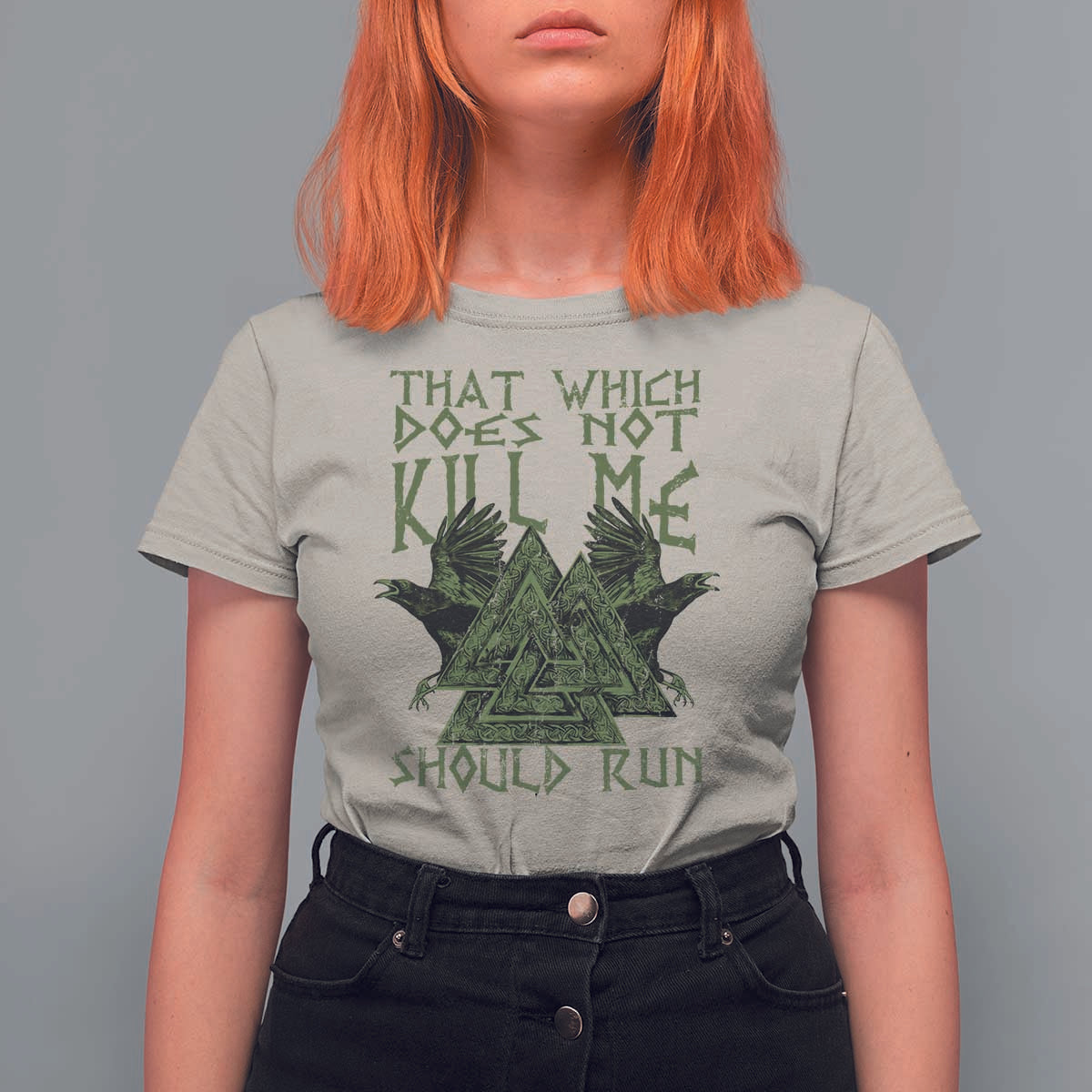 Viking T Shirt For Women That Which Does Not Kill Me Should Run Valknut
