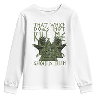 Viking Youth Sweatshirt That Which Does Not Kill Me Should Run Valknut