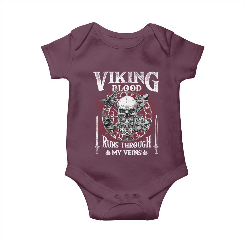 Viking Blood Runs Through My Veins Baby Onesie