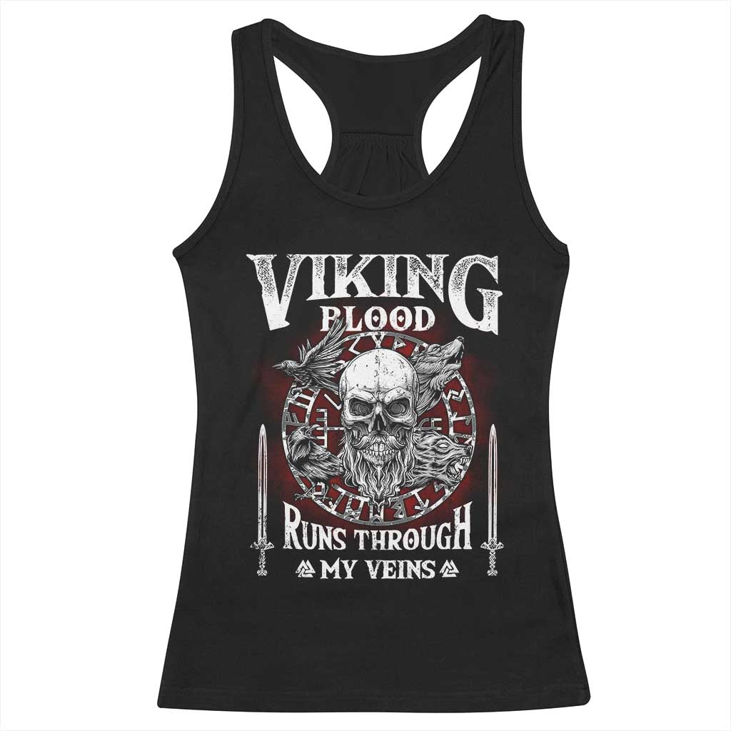 Viking Blood Runs Through My Veins Racerback Tank Top