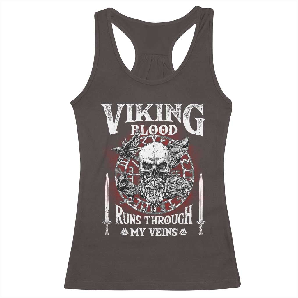 Viking Blood Runs Through My Veins Racerback Tank Top