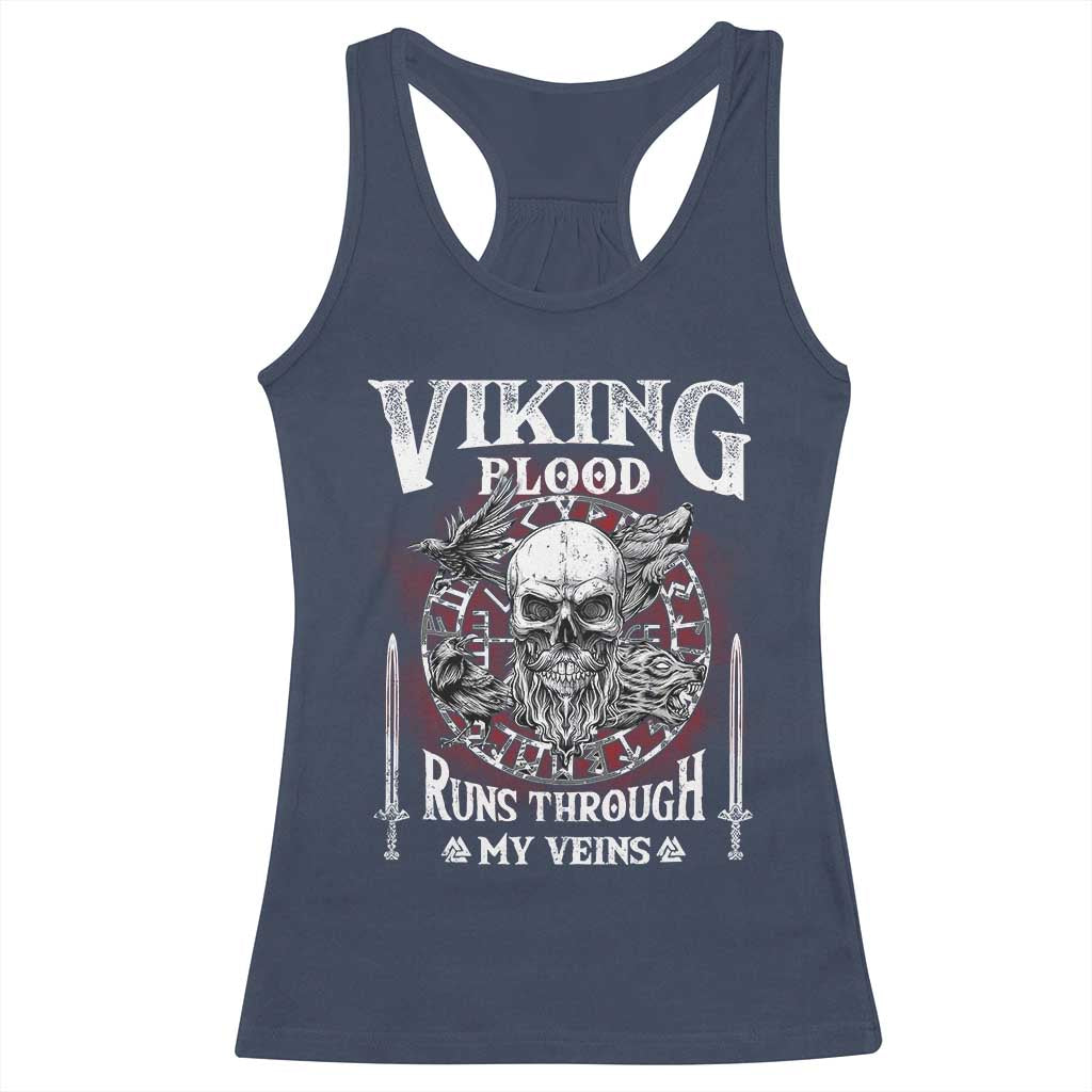 Viking Blood Runs Through My Veins Racerback Tank Top