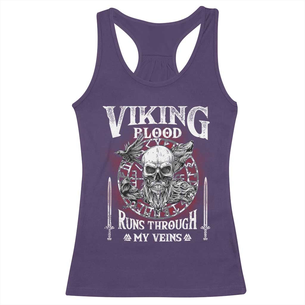Viking Blood Runs Through My Veins Racerback Tank Top