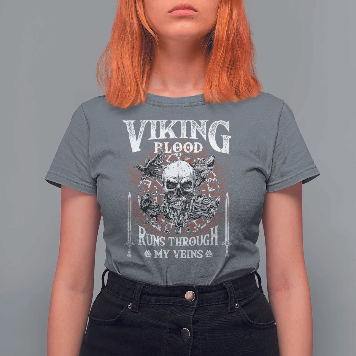 Viking Blood Runs Through My Veins T Shirt For Women