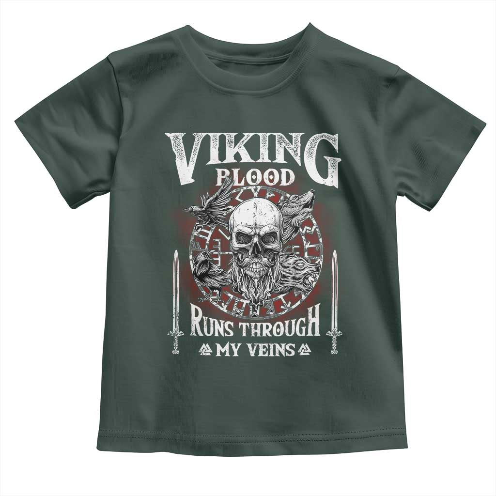 Viking Blood Runs Through My Veins Toddler T Shirt