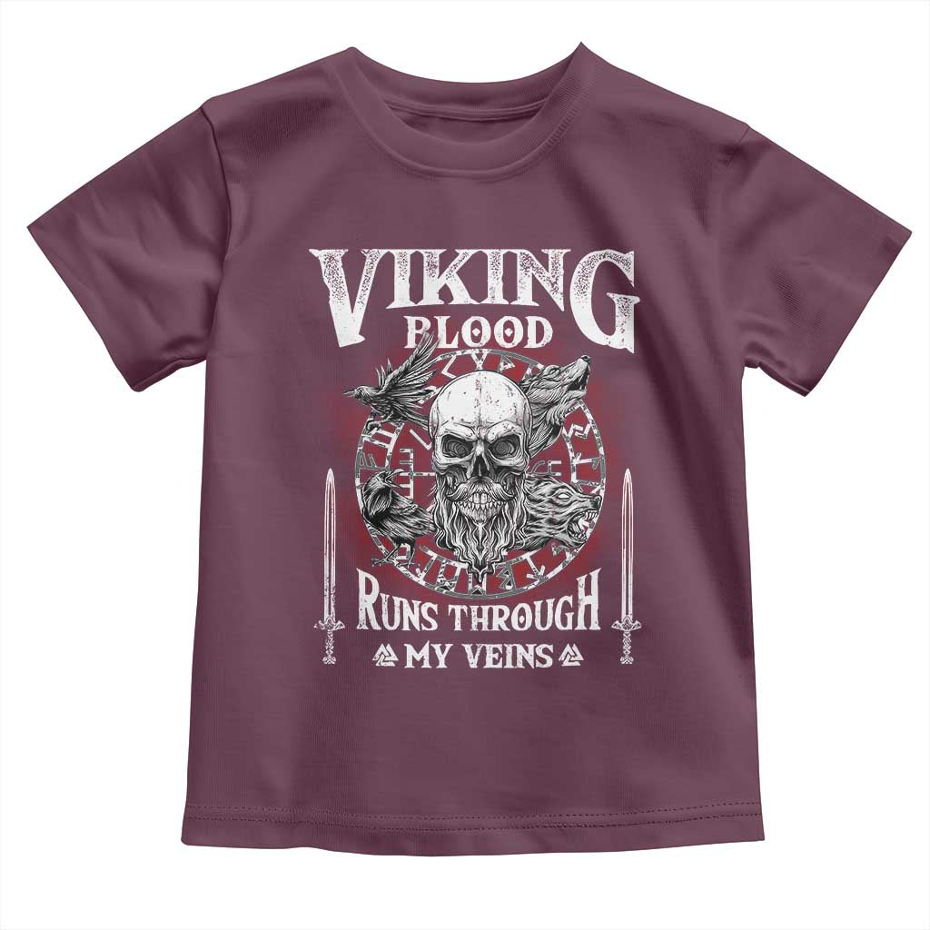 Viking Blood Runs Through My Veins Toddler T Shirt