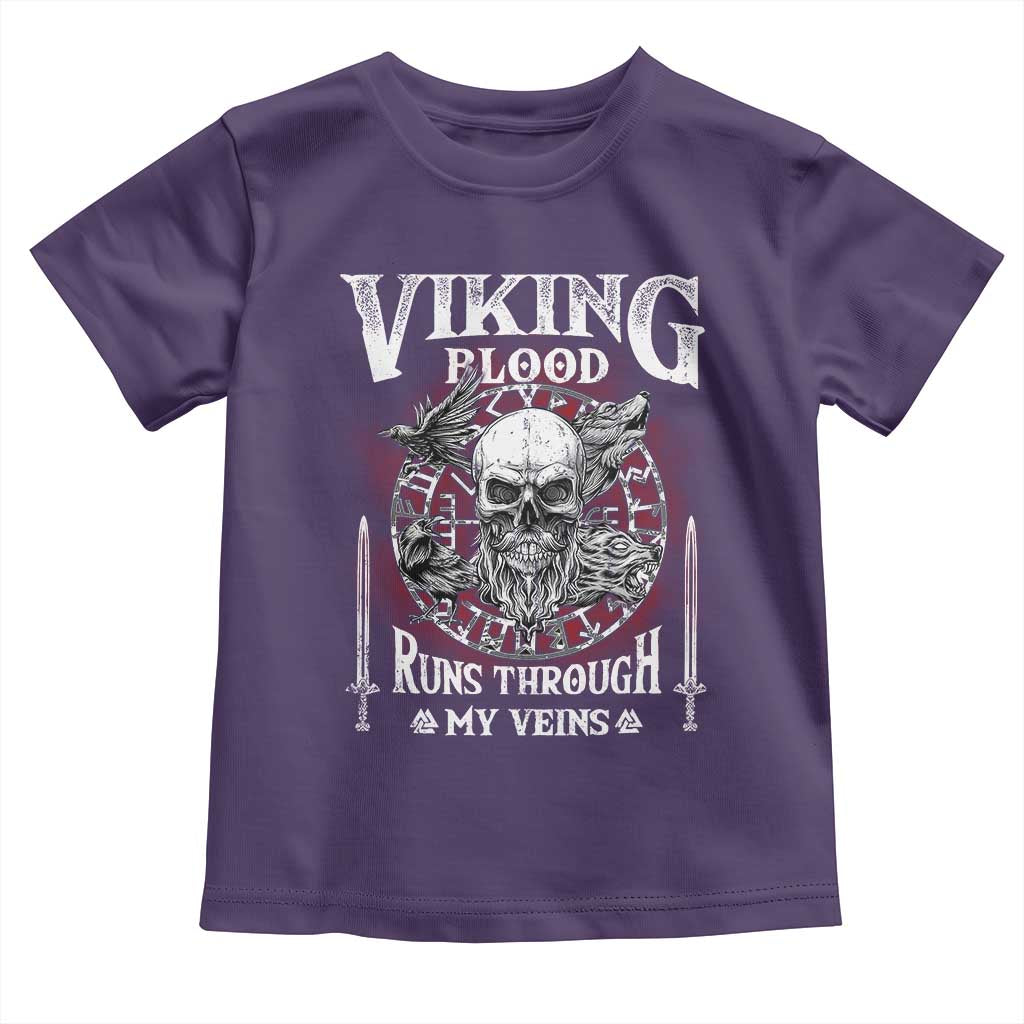 Viking Blood Runs Through My Veins Toddler T Shirt