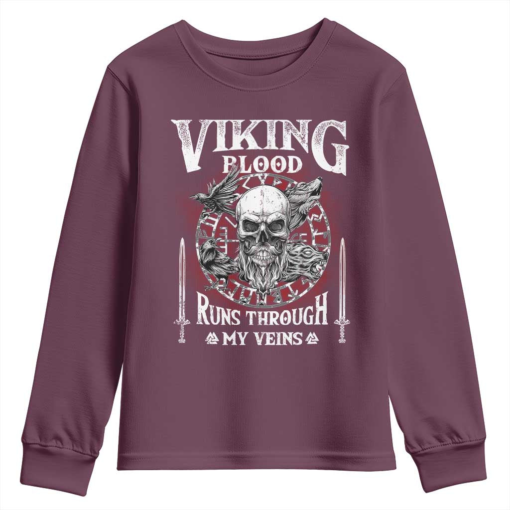Viking Blood Runs Through My Veins Youth Sweatshirt
