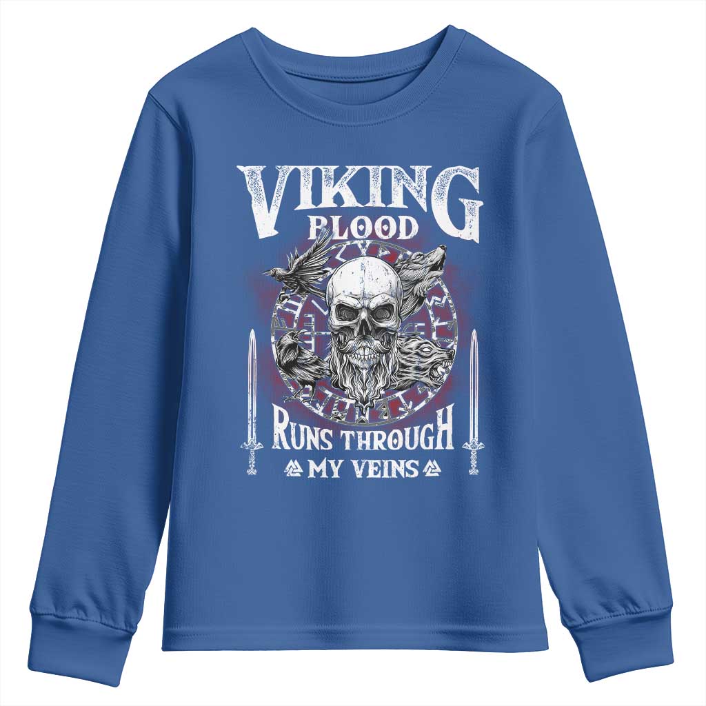 Viking Blood Runs Through My Veins Youth Sweatshirt