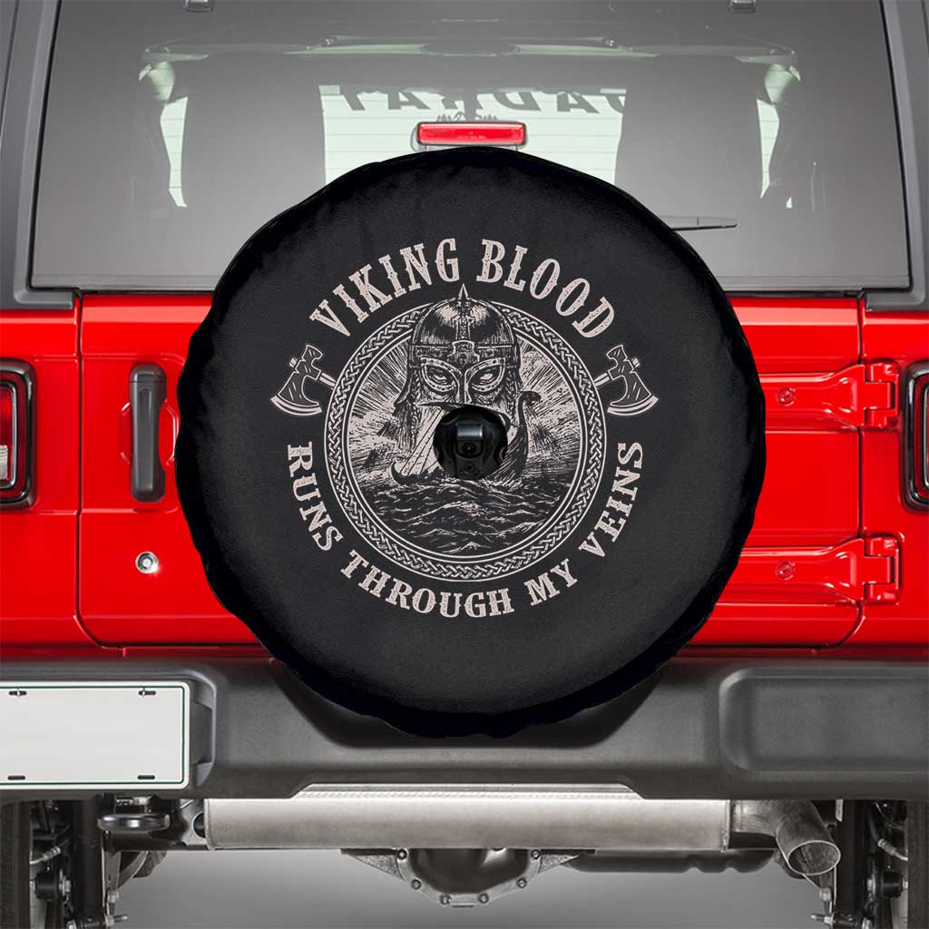 Viking Blood Spare Tire Cover Runs Through My Veins