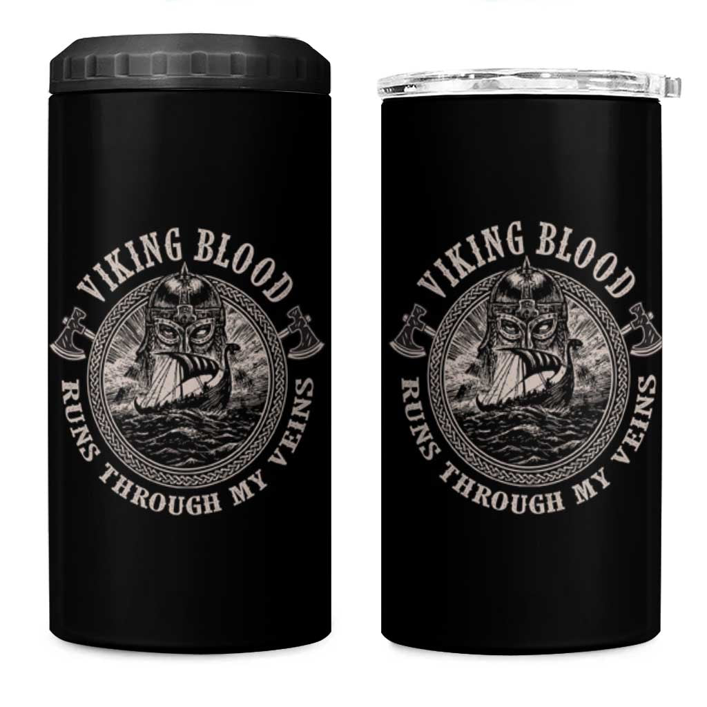 Viking Blood 4 in 1 Can Cooler Tumbler Runs Through My Veins