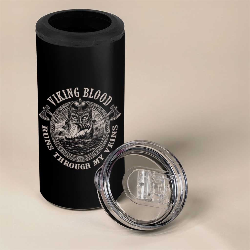 Viking Blood 4 in 1 Can Cooler Tumbler Runs Through My Veins