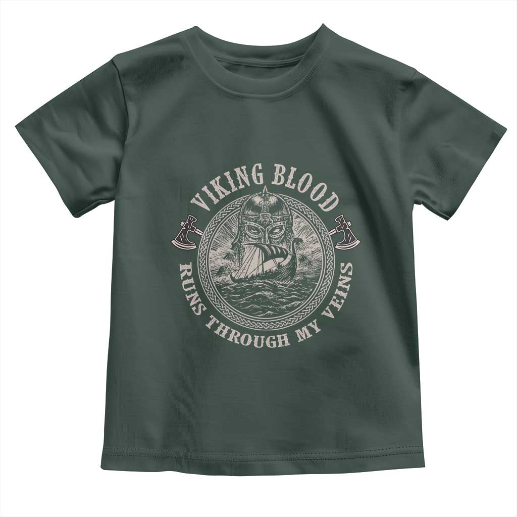 Viking Blood Toddler T Shirt Runs Through My Veins