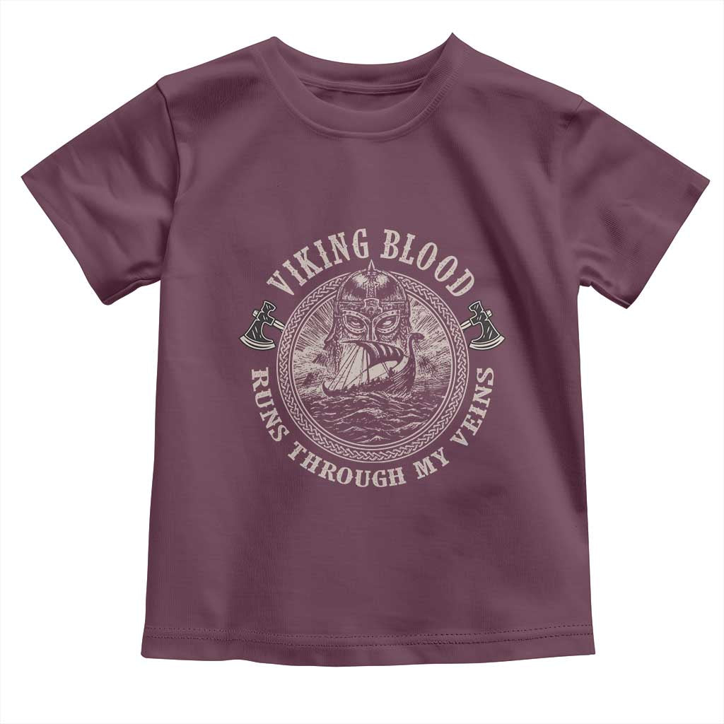 Viking Blood Toddler T Shirt Runs Through My Veins