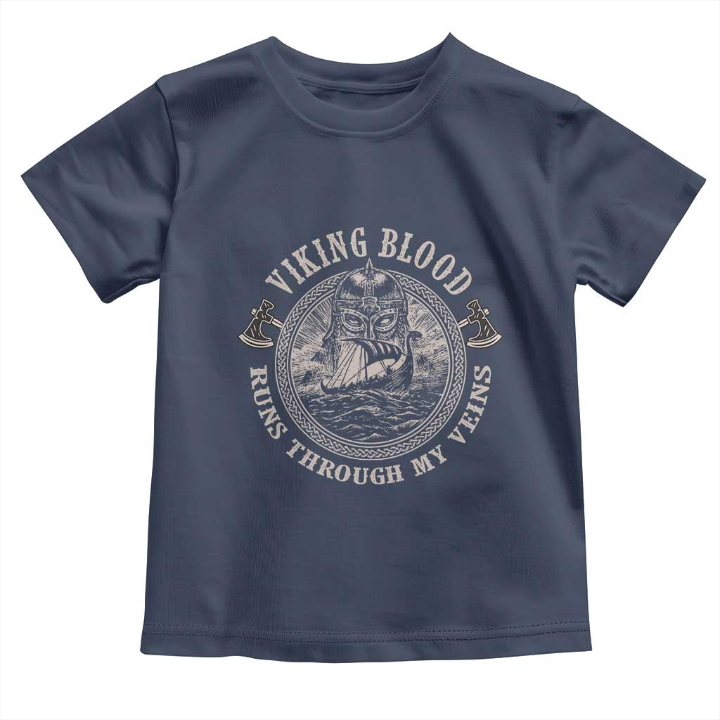Viking Blood Toddler T Shirt Runs Through My Veins