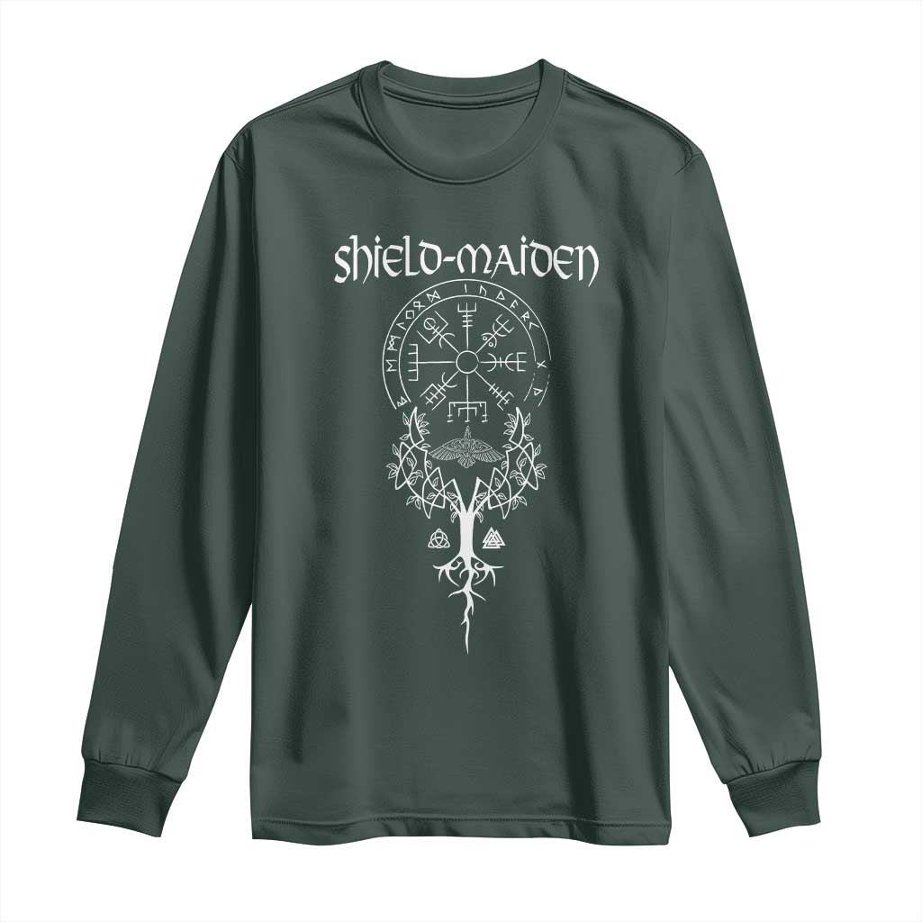 Shield Maiden Long Sleeve Shirt Female Warrior Scandinavian Folklore Mythology