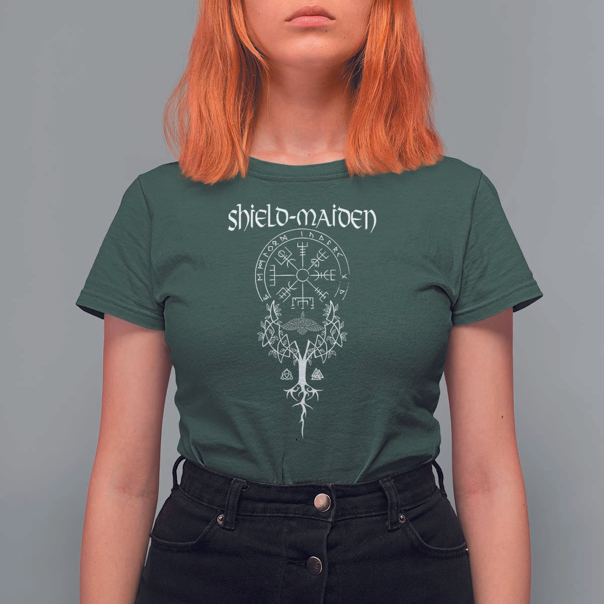 Shield Maiden T Shirt For Women Female Warrior Scandinavian Folklore Mythology