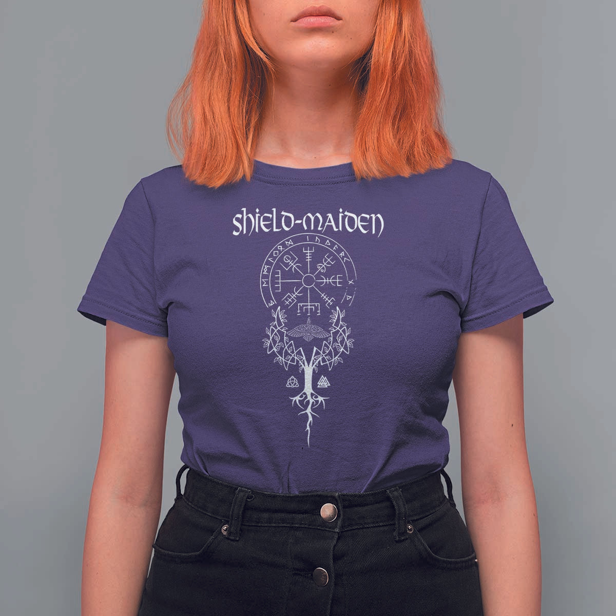 Shield Maiden T Shirt For Women Female Warrior Scandinavian Folklore Mythology