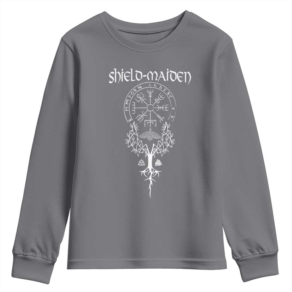 Shield Maiden Youth Sweatshirt Female Warrior Scandinavian Folklore Mythology