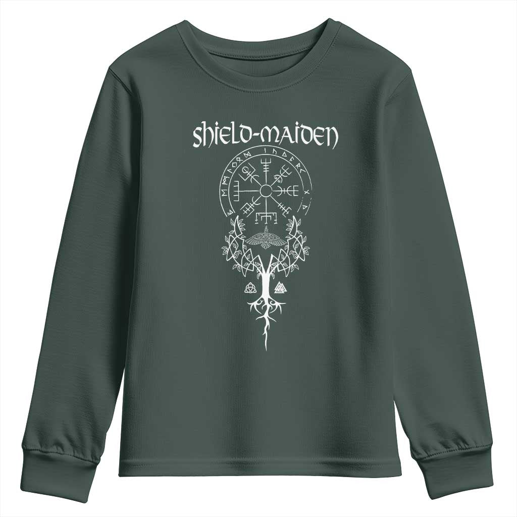 Shield Maiden Youth Sweatshirt Female Warrior Scandinavian Folklore Mythology