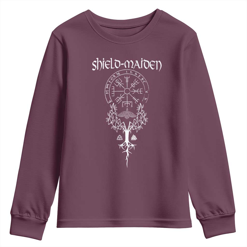 Shield Maiden Youth Sweatshirt Female Warrior Scandinavian Folklore Mythology