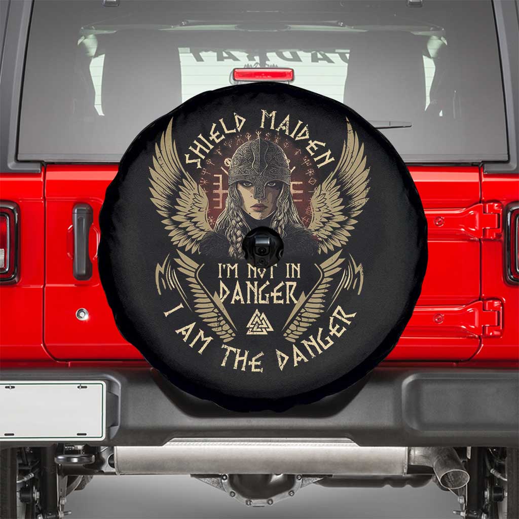 Shield Maiden Spare Tire Cover I Am The Danger Female Warrior Scandinavian Folklore Mythology
