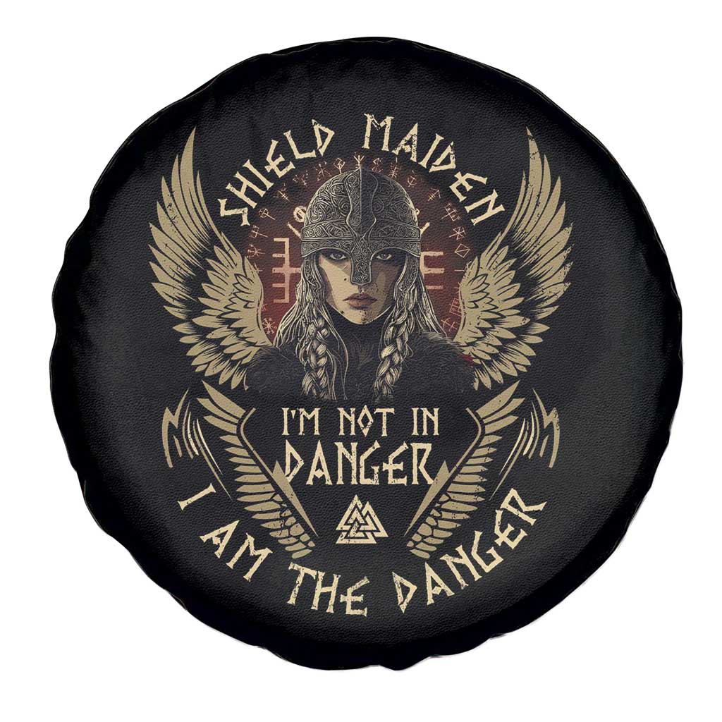 Shield Maiden Spare Tire Cover I Am The Danger Female Warrior Scandinavian Folklore Mythology
