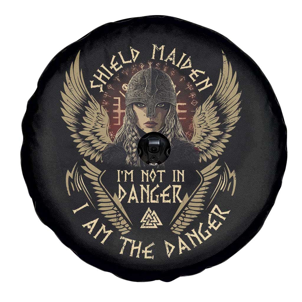 Shield Maiden Spare Tire Cover I Am The Danger Female Warrior Scandinavian Folklore Mythology
