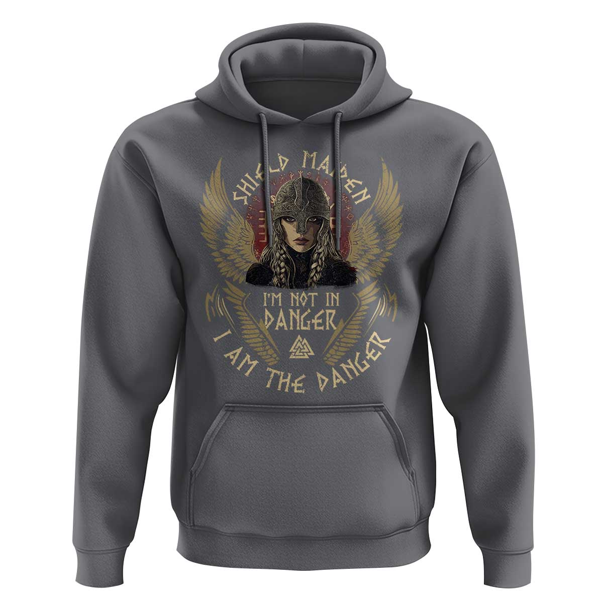 Shield Maiden Hoodie I Am The Danger Female Warrior Scandinavian Folklore Mythology