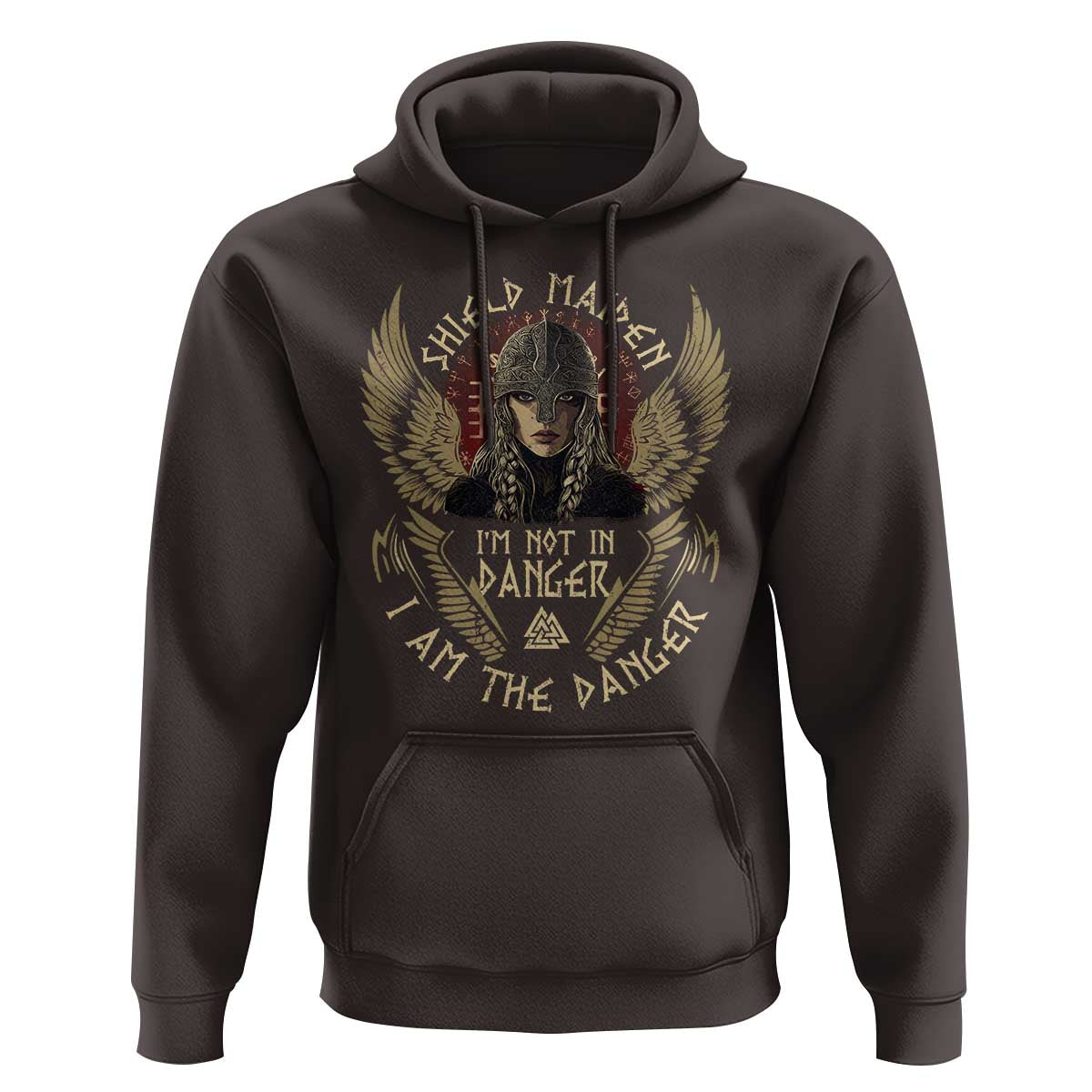 Shield Maiden Hoodie I Am The Danger Female Warrior Scandinavian Folklore Mythology