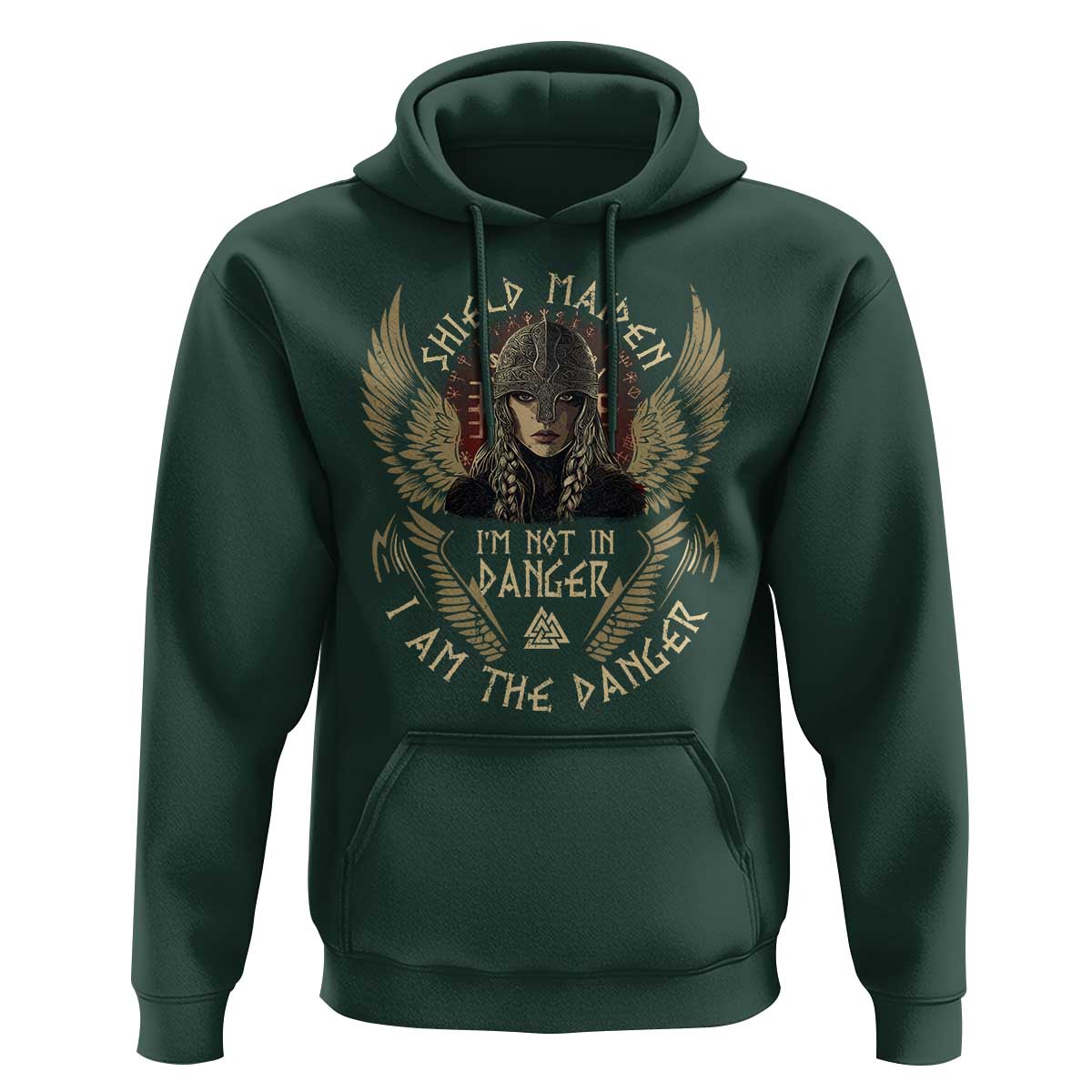 Shield Maiden Hoodie I Am The Danger Female Warrior Scandinavian Folklore Mythology