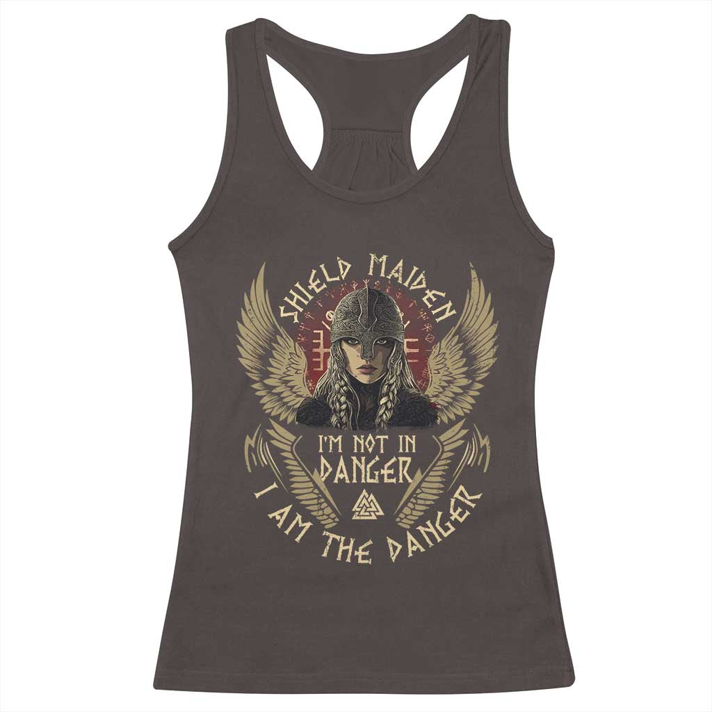 Shield Maiden Racerback Tank Top I Am The Danger Female Warrior Scandinavian Folklore Mythology