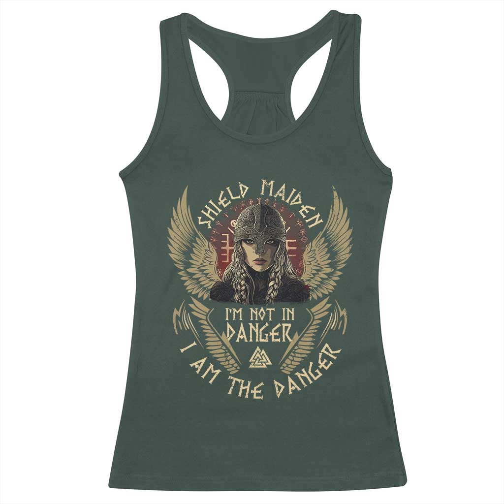 Shield Maiden Racerback Tank Top I Am The Danger Female Warrior Scandinavian Folklore Mythology