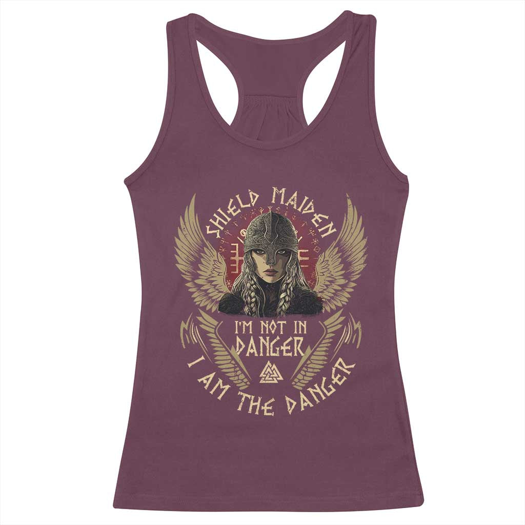Shield Maiden Racerback Tank Top I Am The Danger Female Warrior Scandinavian Folklore Mythology