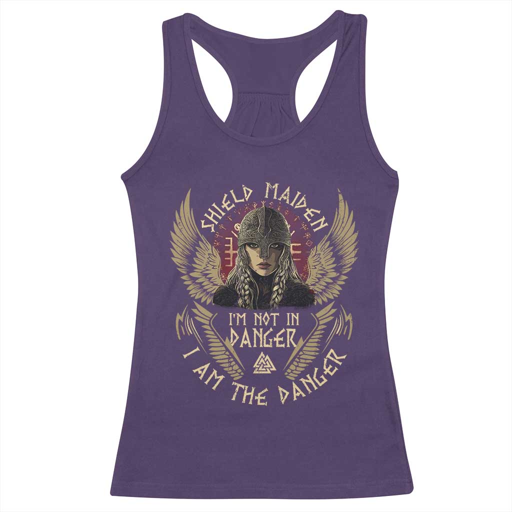 Shield Maiden Racerback Tank Top I Am The Danger Female Warrior Scandinavian Folklore Mythology