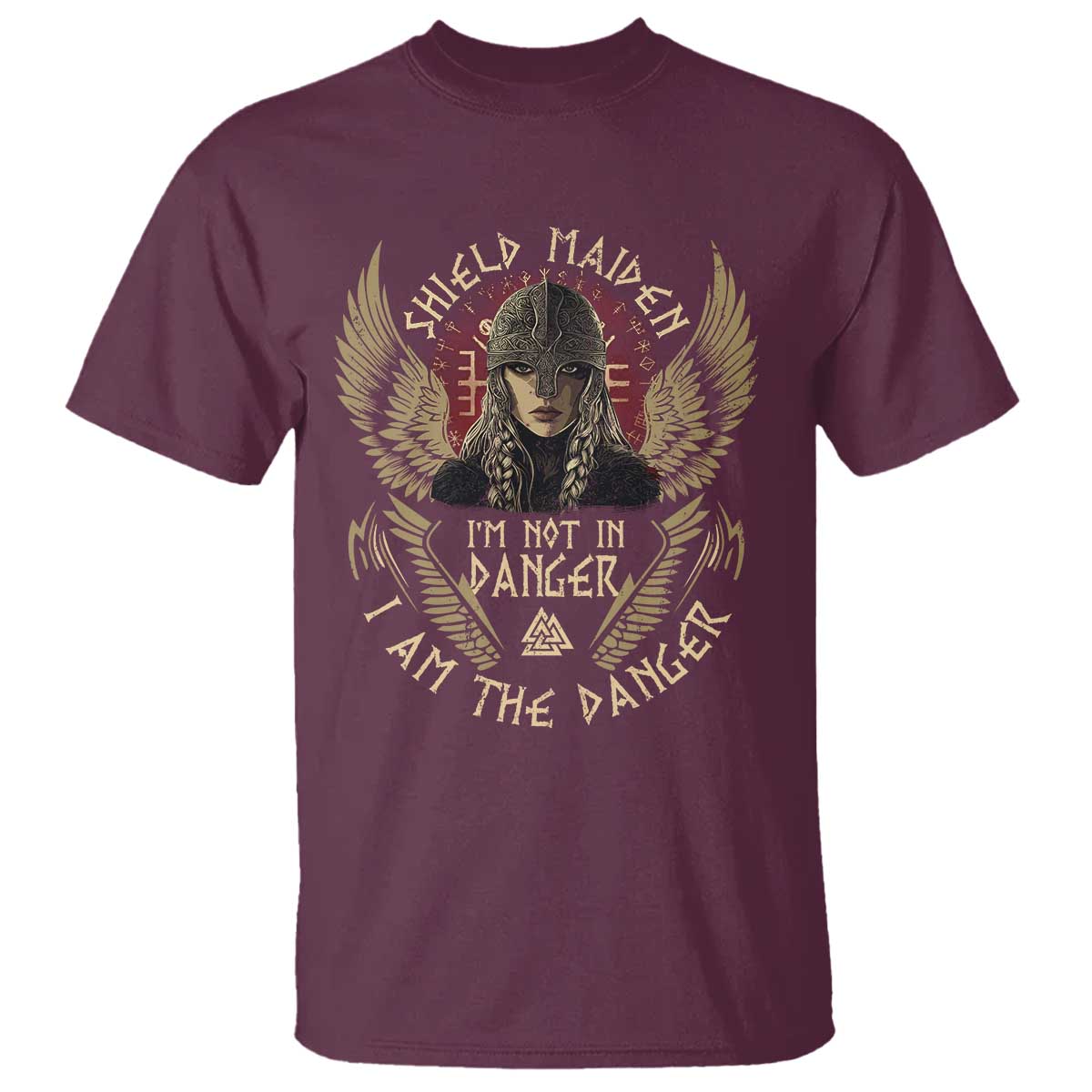 Shield Maiden T Shirt I Am The Danger Female Warrior Scandinavian Folklore Mythology