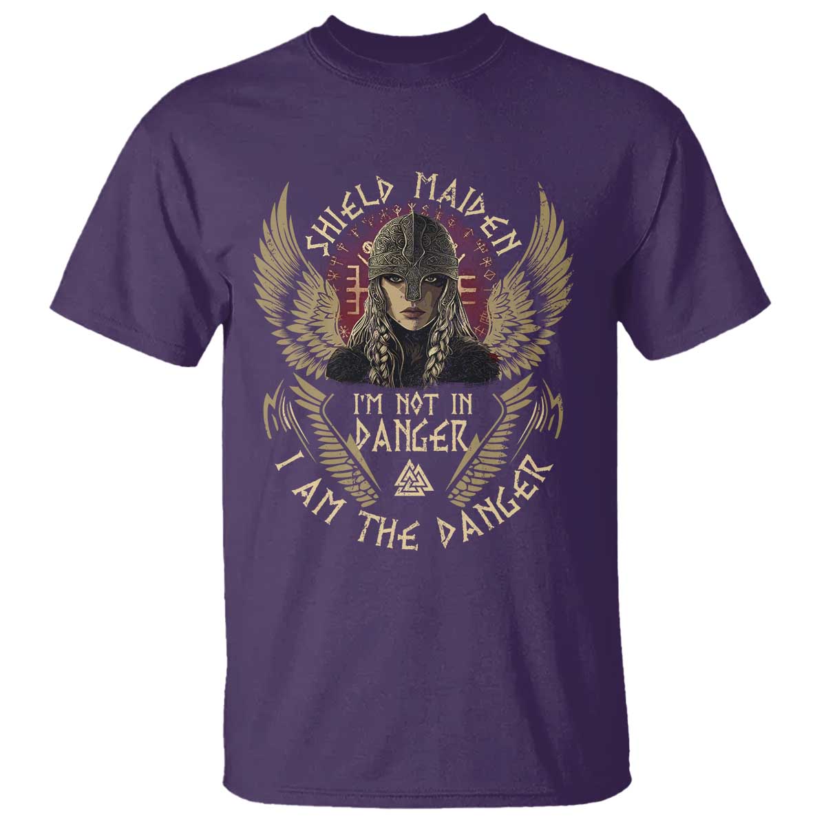 Shield Maiden T Shirt I Am The Danger Female Warrior Scandinavian Folklore Mythology